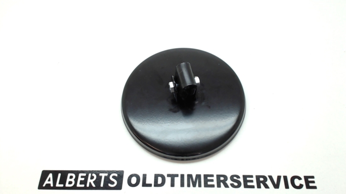 Buitenspiegel rond 130mm vlak glas universeel zwart metaal